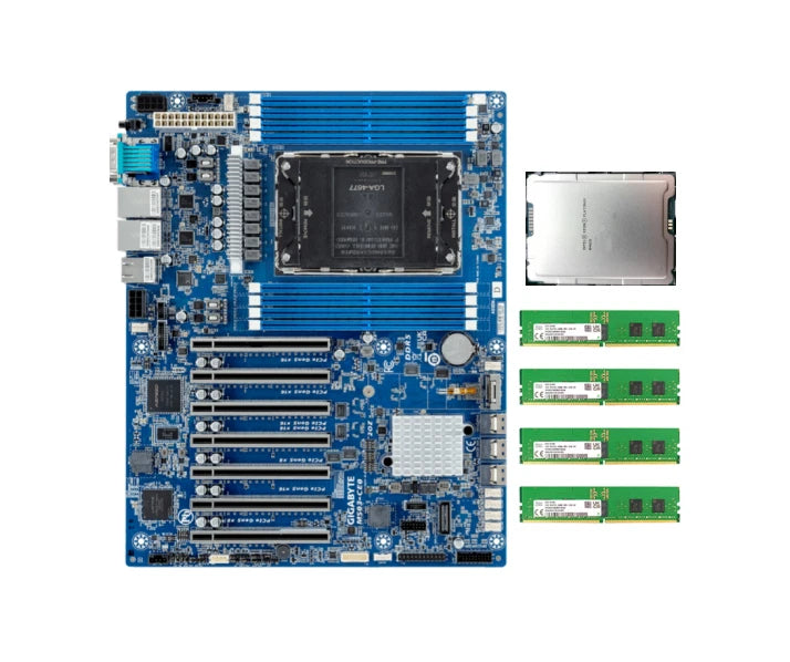 CS Launch Discount Combo - Gigabyte MS03-CE0 LGA-4677 Intel Xeon Platinum 8490H 1.6-3.5ghz 60C/120T + 4x SK hynix 16GB 1RX8 PC5-4800B-RD0-1010-NT 64GB DDR5 ECC RDIMM